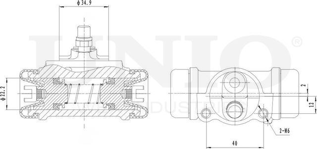 Цилиндр тормозной рабочий (Unio). Артикул BRC-20562