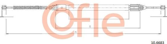 Трос ручника (тросик ручного тормоза) Cofle. Артикул 92.10.6683