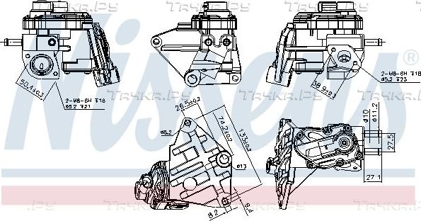 Клапан EGR (рециркуляции выхлопных газов) Nissens (алюминий) для Volkswagen Passat B6 2005-2010. Артикул 98348