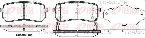 Тормозные колодки Remsa задние для Kia Sorento III Prime 2015-2026. Артикул 1288.02