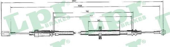 Трос ручника (тросик ручного тормоза) LPR. Артикул C0524B