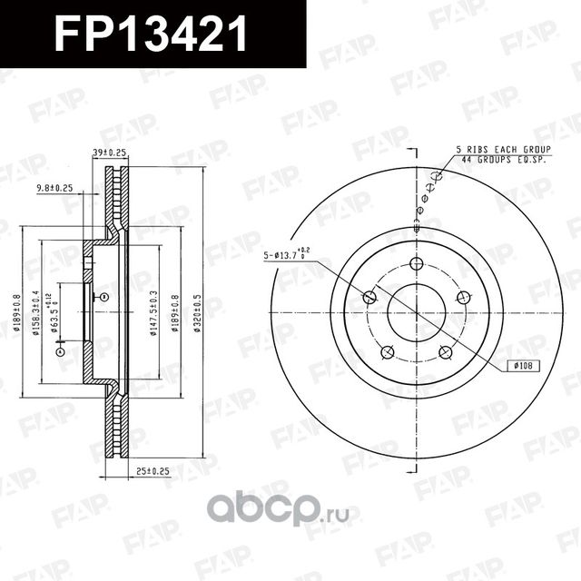ТОРМОЗНОЙ ДИСК (FAP). Артикул FP13421