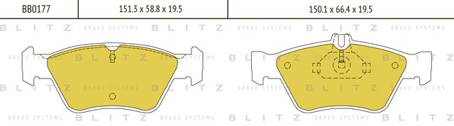 Колодки тормозные MB W210 95- перед. (Blitz). Артикул BB0177