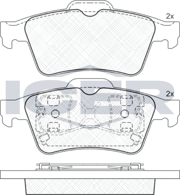 Тормозные колодки Icer задние для Saab 9-3 II 2002-2015. Артикул 181433