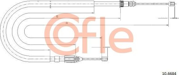 Трос ручника (тросик ручного тормоза) Cofle задний левый для Renault Megane I 1999-2003. Артикул 92.10.6684