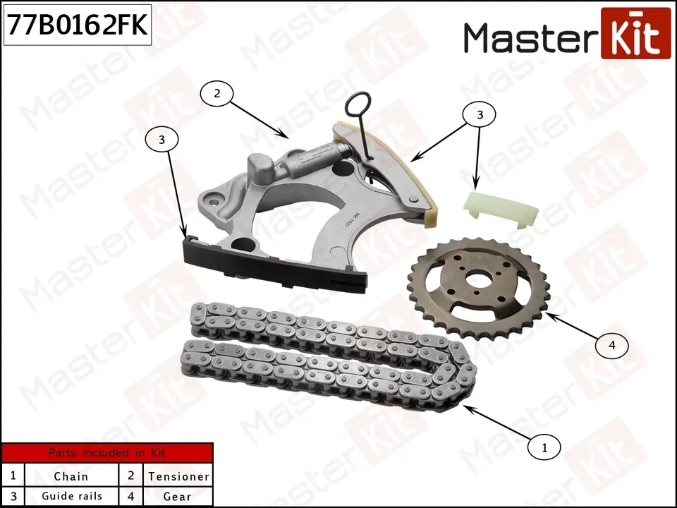 Комплект цепи AUDI A6 11 (Master KIT) Master KIT. Артикул 77B0162FK