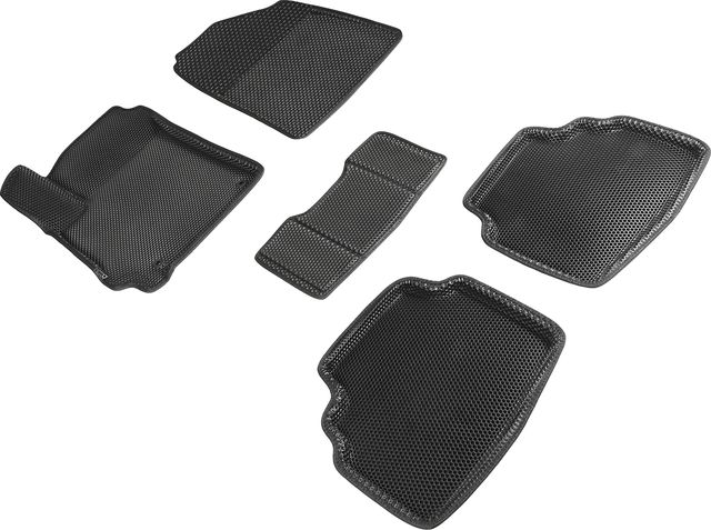Коврики Seintex 3D EVA Соты для салона Kia Seltos 2019-2026 ЧЕРНЫЕ. Артикул 95406