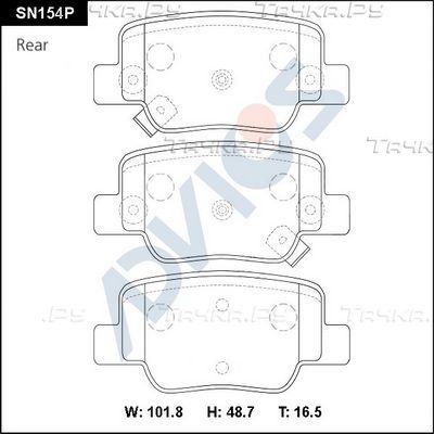 Тормозные колодки Advics задние для Toyota Avensis III 2008-2018. Артикул SN154P
