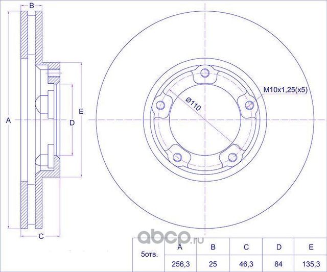 Диск тормозной (TI-Guar). Артикул TG4351235180