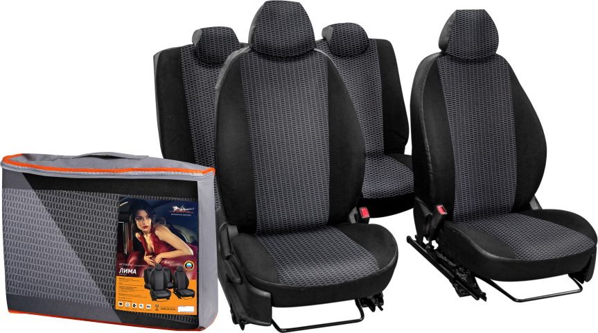 Чехлы Airline Лима (жаккард) на сидения (задн.спин. 1/3) для Chevrolet Niva 2014-2020, цвет Черный. Артикул ACCS-L-33
