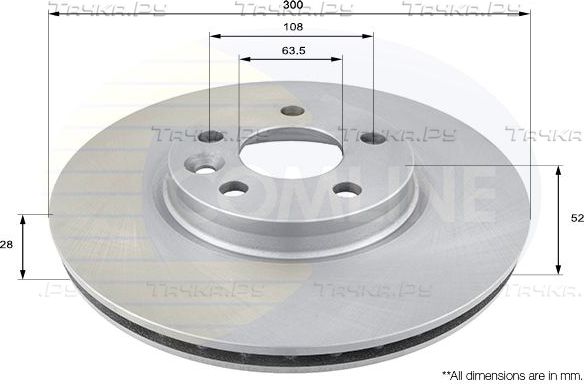 Тормозной диск Comline COATED передний для Land Rover Discovery Sport I 2015-2026. Артикул ADC1237V