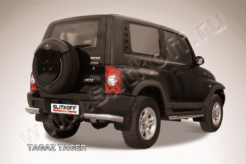 Защита Slitkoff задняя d76 уголки для ТагАЗ Tager 3-дв. 2008-2026. Артикул TAT018