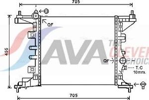 Радиатор охлаждения двигателя AVA для Opel Meriva B 2010-2017. Артикул OL2568