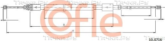 Трос ручника (тросик ручного тормоза) Cofle. Артикул 10.4716