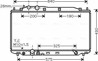Радиатор охлаждения двигателя AVA для Honda Civic VIII 2006-2011. Артикул HD2192