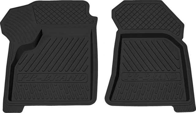 Коврики Rezkon резиновые (эконом) передние для салона Lada Priora универсал 2007-2018. Артикул 1539025200