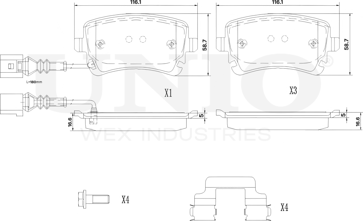 Колодки тормозные дисковые, комплект (Unio). Артикул BRP-20092