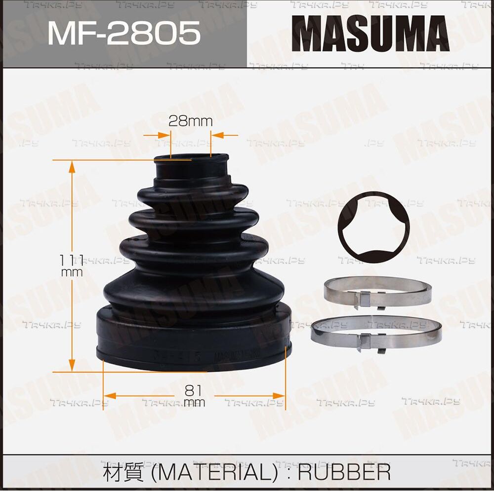 Пыльник ШРУСа внутренний Masuma передний для Toyota 4Runner IV 2002-2009. Артикул MF-2805