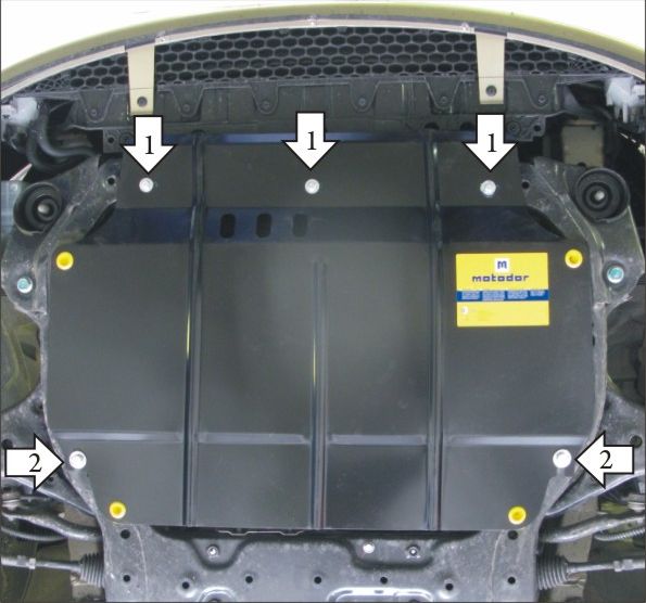 Защита Мотодор для картера, КПП Kia Rio II 2005-2011. Артикул 00930