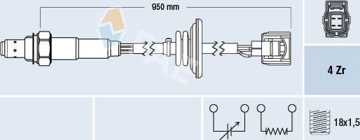 Лямбда-зонд (кислородный датчик) (в сборе) FAE. Артикул 77520