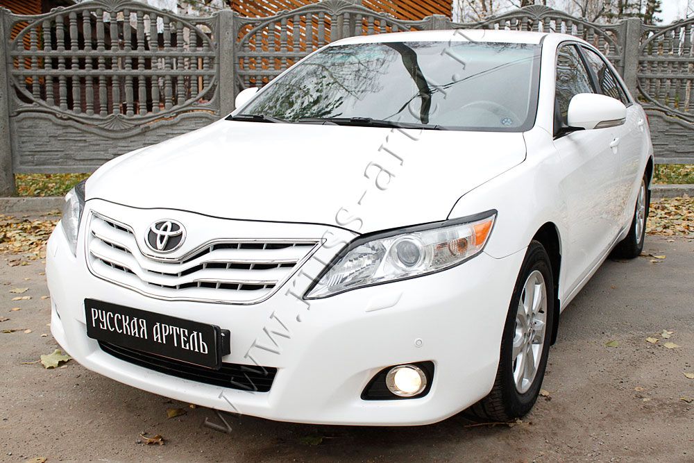 Накладки Русская Артель на передние фары (реснички) вариант 2 для Toyota Camry 40 (V40, XV40) 2009-2011. Артикул RETC4-004500