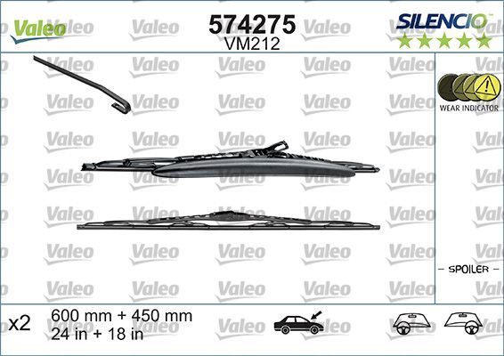 Щетки стеклоочистителя (дворники) Valeo Silencio Conventional. Артикул 574275
