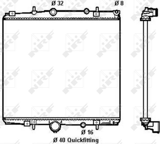 Радиатор охлаждения двигателя NRF для Fiat Ulysse II 2002-2011. Артикул 58313