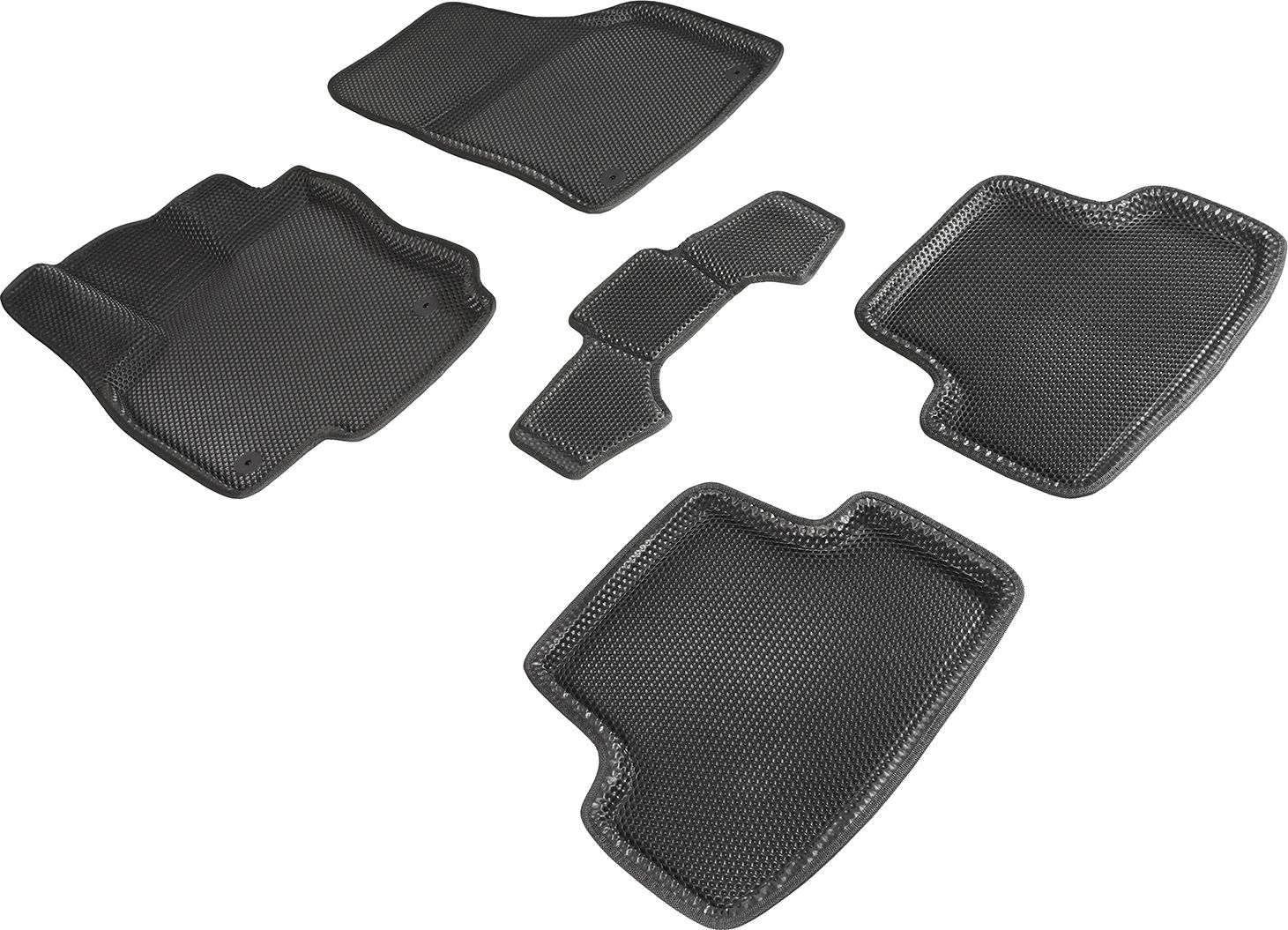 Коврики Seintex 3D EVA Соты для салона Skoda Karoq 2019-2026 ЧЕРНЫЕ. Артикул 95437