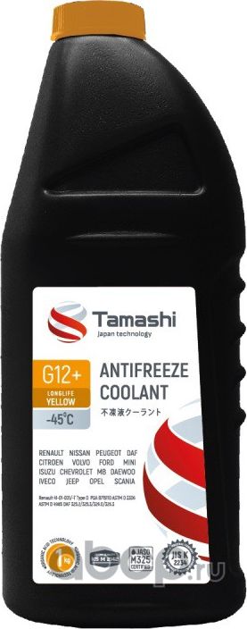 Антифриз G12+ LONGLIFE YELLOW, 1кг, желтый, г (Tamashi). Артикул AFTY1