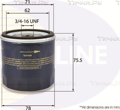 Масляный фильтр Comline. Артикул EOF049