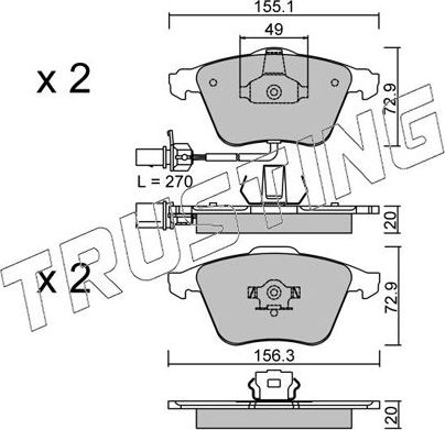 Тормозные колодки Trusting. Артикул 565.1