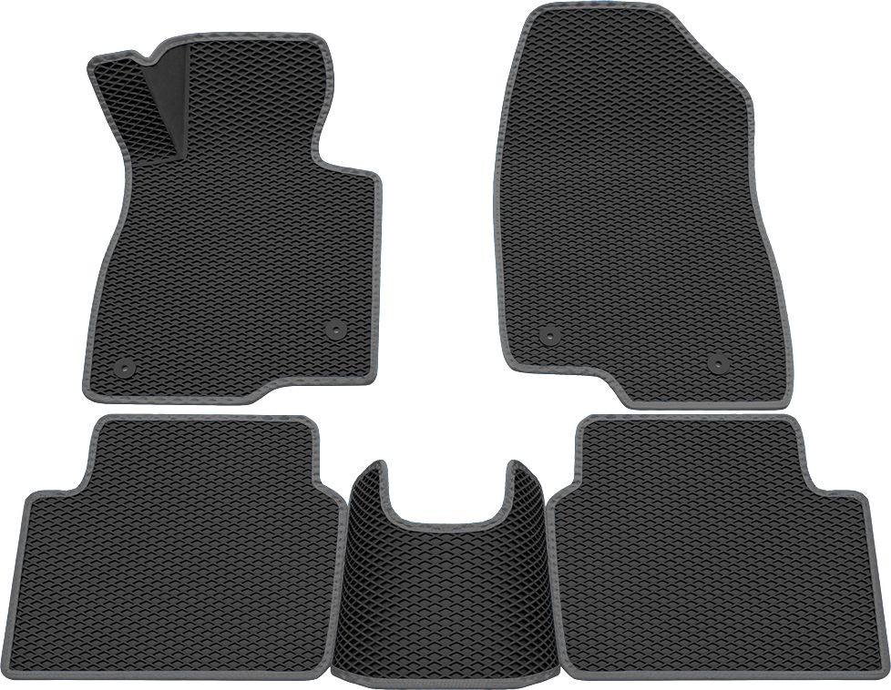 Коврики Rezkon 3D EVA ромб резиновые для салона Mazda 6 III 2012-2018 Серый кант. Артикул 9223015202