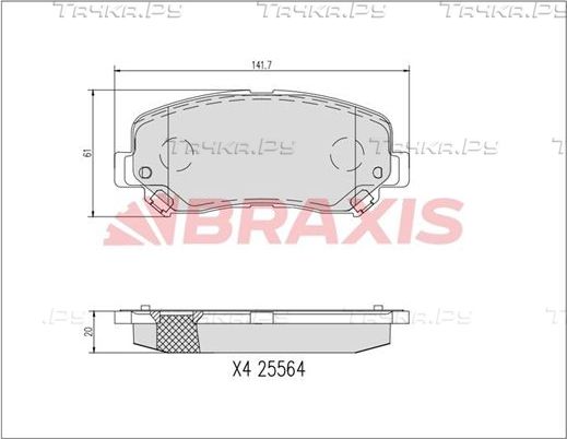 Тормозные колодки Braxis. Артикул AA0737