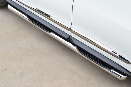 Пороги RusStal d76 с накладкой (вариант 1) для Infiniti JX 35 2013-2026. Артикул JXT-0014621