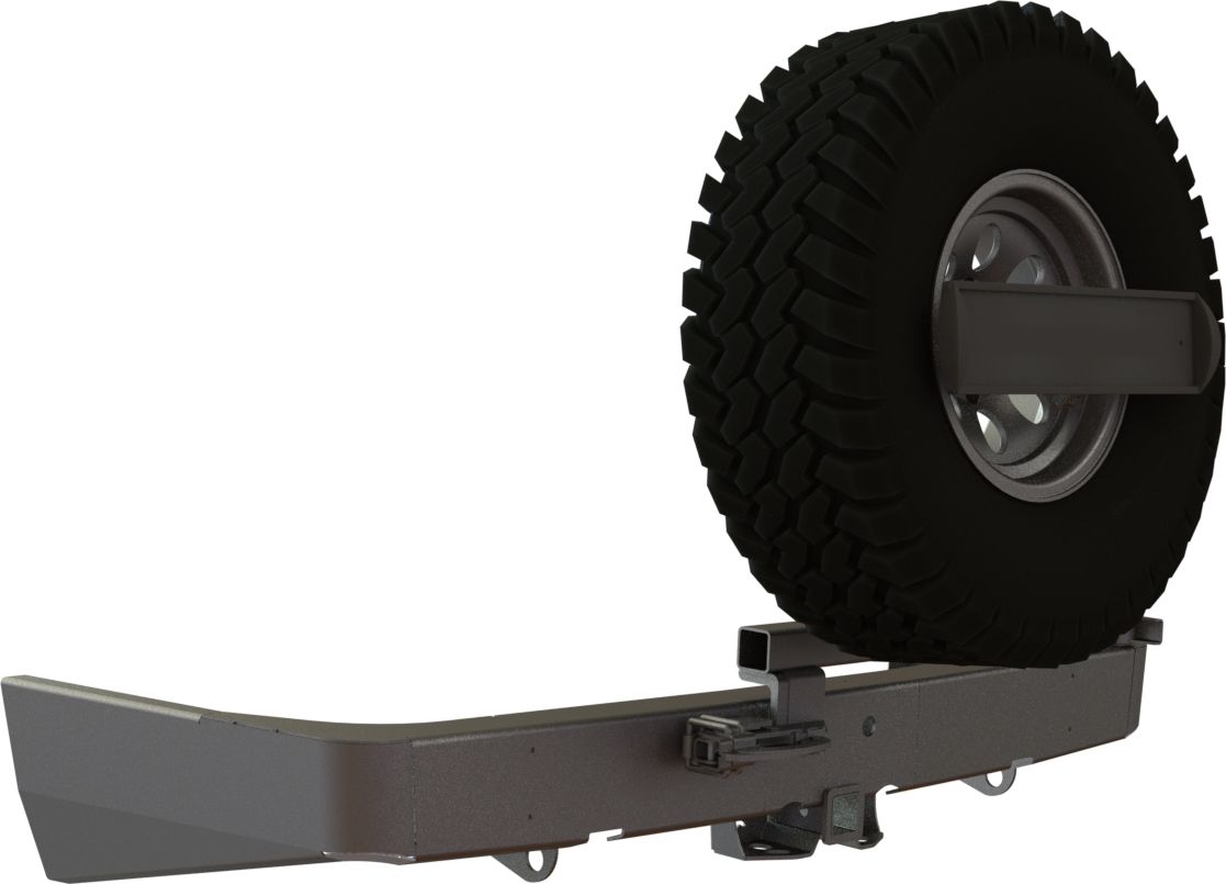 Бампер силовой STC задний для Lexus GX 470 2002-2009 с квадратом под фаркоп, калиткой по центру и кронштейном крепления гос номера. Артикул STC-LGX470-BR-C1