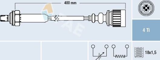 Лямбда-зонд (кислородный датчик) FAE для BMW 3 III (E36) 1992-1994. Артикул 77187