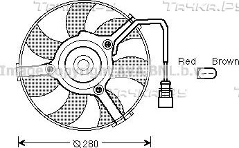 Вентилятор радиатора двигателя AVA для Volkswagen Passat B5 1996-2005. Артикул AI7516