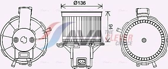 Вентилятор, мотор печки (отопителя) салона AVA для Fiat Panda II 2009-2013. Артикул FT8465