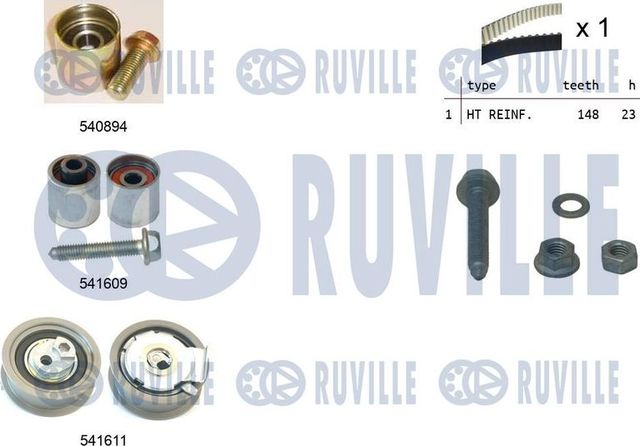 Ремень ГРМ с роликами (комплект) Ruville для Audi TT II (8J) 2006-2014. Артикул 550319