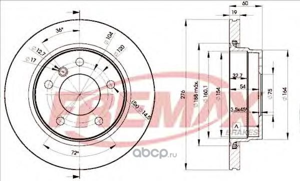 ТОРМОЗНОЙ ДИСК (Fremax). Артикул BD2315