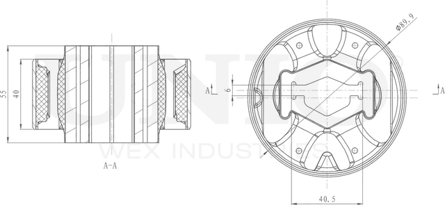 Сайлентблок рычага подвески (Unio). Артикул RMP-20587