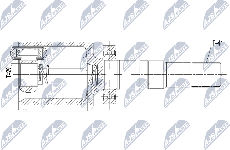 Шрус внутренний (граната) NTY. Артикул NPW-ME-169