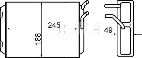Радиатор отопителя (печки) Mahle Behr. Артикул AH 70 000S