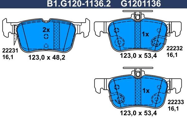 Тормозные колодки Galfer. Артикул B1.G120-1136.2