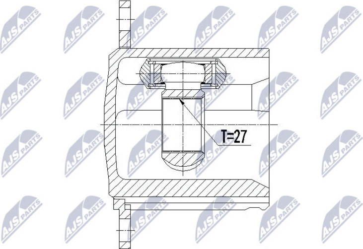 Полуось (привод в сборе, приводной вал) NTY. Артикул NPW-AU-023