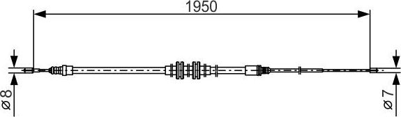 Трос ручника (тросик ручного тормоза) Bosch. Артикул 1 987 482 785