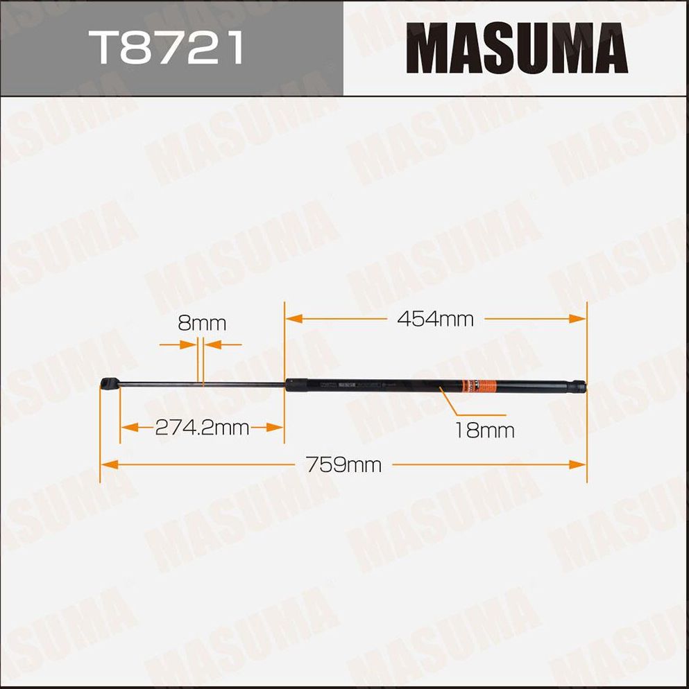Упор газовый капота MASUMA, L=759mm (1/40). Артикул T8721