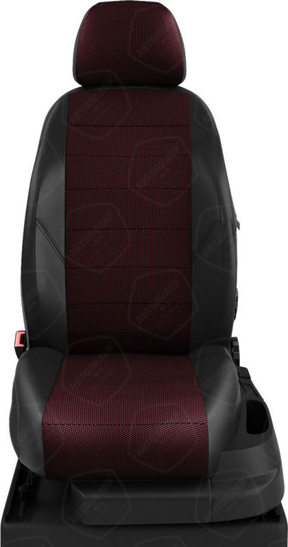 Чехлы Автолидер на сидения для Renault Fluence седан II 2009-2024, цвет Черный/Красная точка. Артикул RN22-0904-KK6