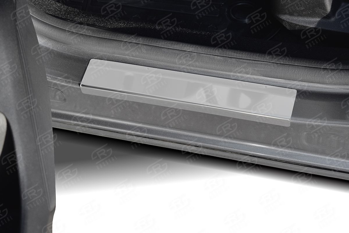 Накладки RusStal на пороги (лист нерж. зеркальный) для Renault Arkana I 2019-2026. Артикул RAR19-01
