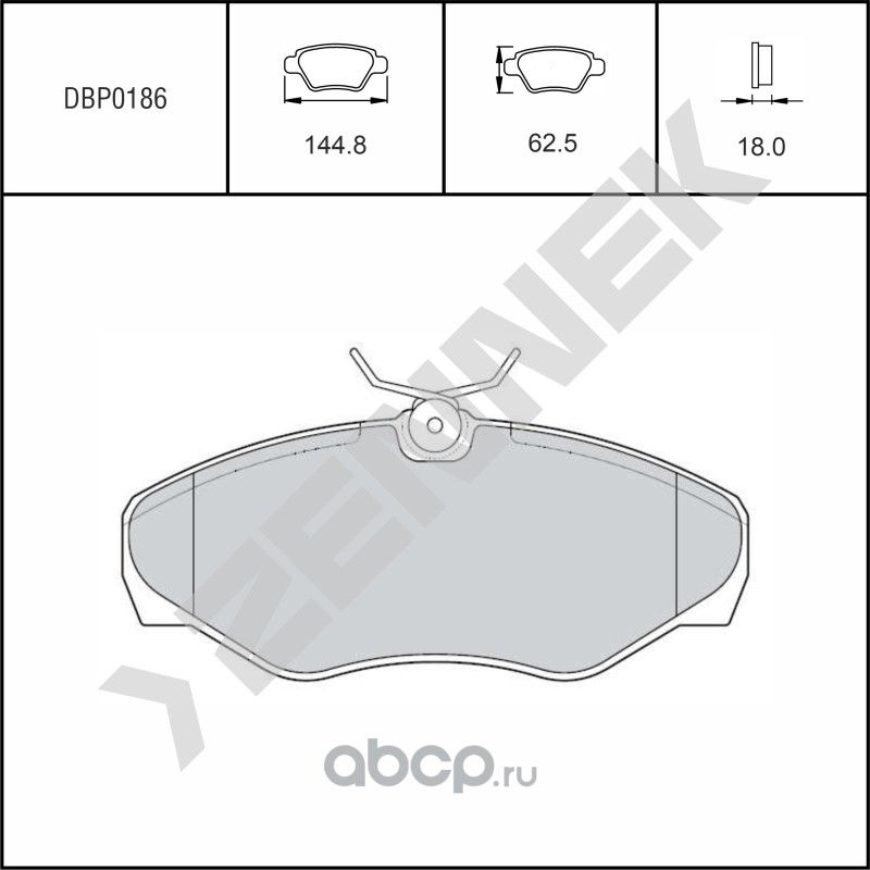 Колодки тормозные дисковые передние NISSAN PRIMASTAR 01-> VIVARO A 01-14 (Zennek). Артикул DBP0186